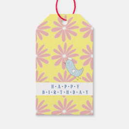 Roze Daisy Pattern Gift Label Cadeaulabel