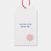Roze Daisy Pattern Gift Label Cadeaulabel (Achterkant)