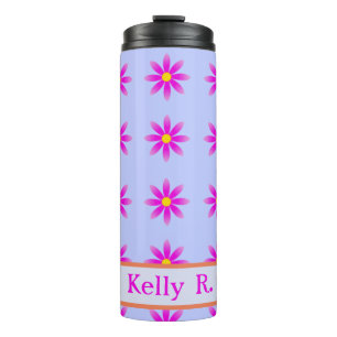 Roze Daisy Pattern Name Thermosbeker
