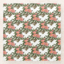 Roze Daisy Pattern Onderzetters