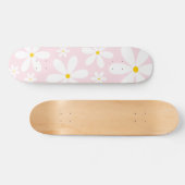 Roze Daisy Pattern Persoonlijk Skateboard (Horizontaal)