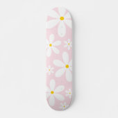 Roze Daisy Pattern Persoonlijk Skateboard (Voorkant)