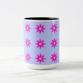 Roze Daisy Pattern Tweekleurige Koffiemok (Center)
