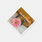 Roze Daisy, Pearls en Hoefijzer Western huwelijk Servet (Hoek)