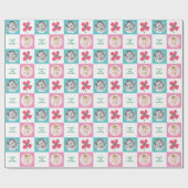 Roze Daisy Pop Flower Chic Birthday Photo Gift Cadeaupapier (Vlak)