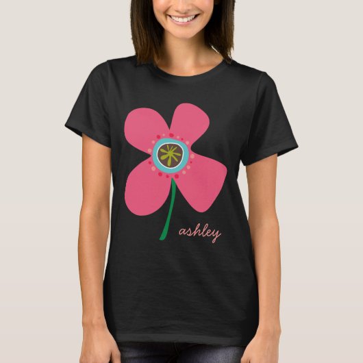 Roze Daisy Pop Whimsical & Cute Summer Flower T-shirt (Voorkant)