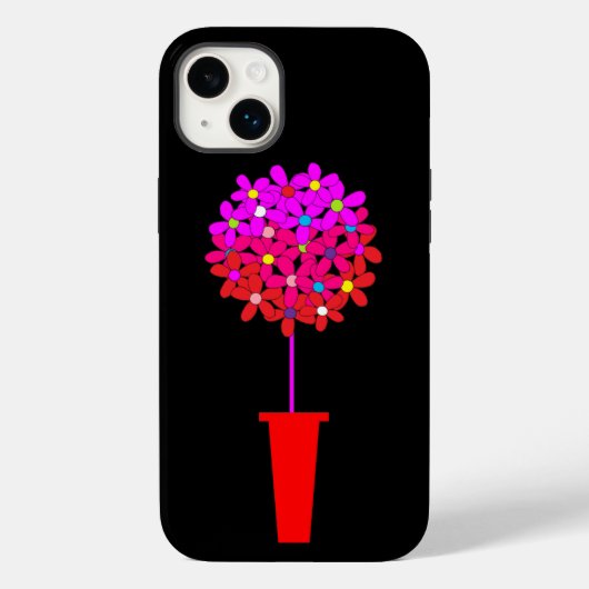 Roze Daisy Puff Topiary Case-Mate iPhone Case (Achterkant)