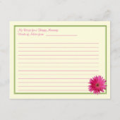 Roze Daisy Recipe Kaart voor een succesvol huwelij (Achterkant)