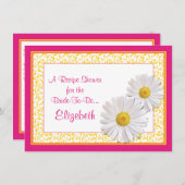 Roze Daisy Recipe Theme Bridal Shower Uitnodiging (Voorkant / Achterkant)