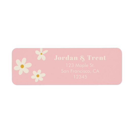 Roze Daisy retour adres label (Voorkant)