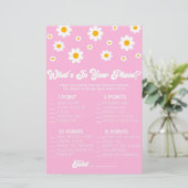 Roze Daisy Retro In Uw Telefoon Baby shower Spel Briefpapier (Staand voorkant)