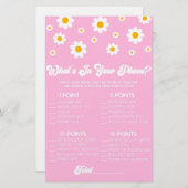 Roze Daisy Retro In Uw Telefoon Baby shower Spel Briefpapier (Voorkant / Achterkant)