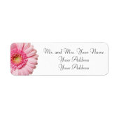 Roze Daisy Return Address Labels (Voorkant)