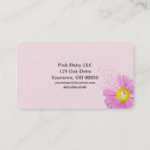 Roze Daisy Ribbons Visitekaartje (Achterkant)