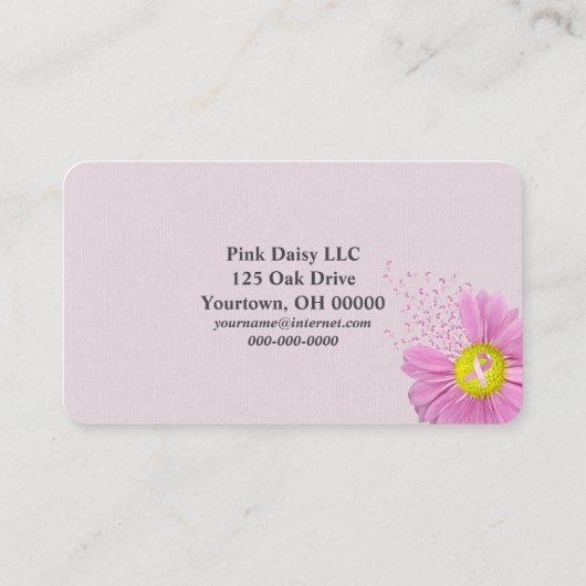 Roze Daisy Ribbons Visitekaartje (Achterkant)