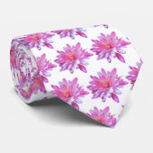 Roze daisy roze bloemen roze bloem patroon stropdas (Opgerold)