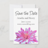 Roze Daisy roze bloemen roze bloem - save the date (Voorkant)