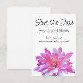 Roze Daisy roze bloemen roze bloem - save the date (Voorkant / Achterkant)
