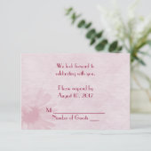 Roze Daisy RSVP Kaart (Staand voorkant)