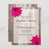 Roze Daisy Rustic Barn sparen de Aankondiging van  (Voorkant / Achterkant)