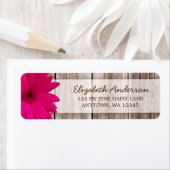 Roze Daisy Rustieke Schuur Houten Adresetiketten Etiket (Insitu)