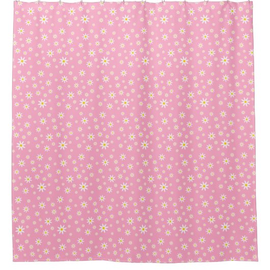 Roze Daisy Shower Curtain Douchegordijn (Voorkant)