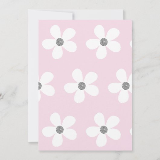 Roze Daisy Silver Kaart (Achterkant)