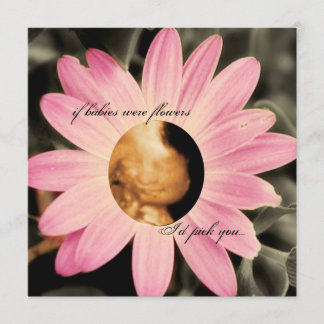 Roze Daisy Sonogram Baby Shower Invitaties Kaart