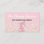 Roze Daisy Spray Bottle Cleaning Service tuining Visitekaartje (Achterkant)