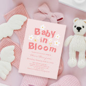 Roze Daisy Spring Baby in Bloom Baby shower Kaart