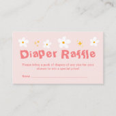 Roze Daisy Spring Baby shower Luier Raffle Informatiekaartje (Voorkant)