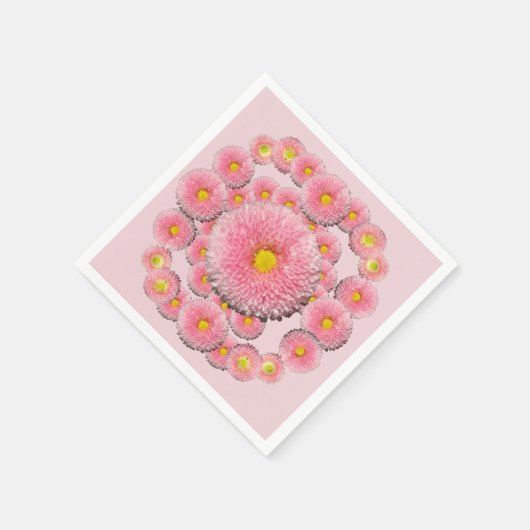 Roze Daisy Spring Pattern Papieren servetten (Hoek)