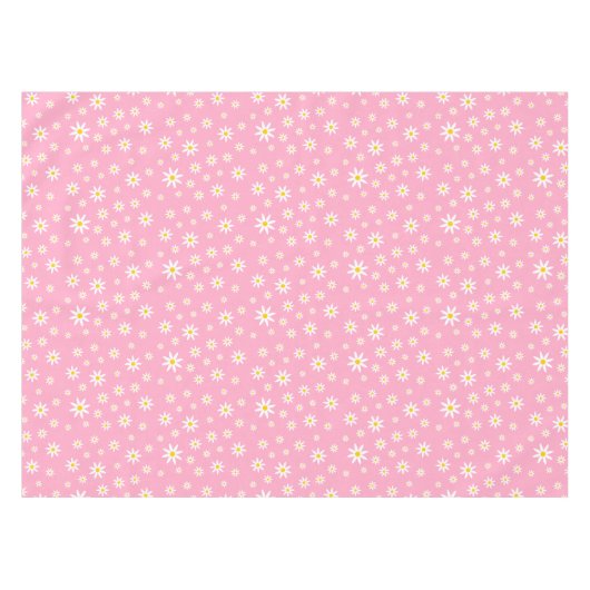 Roze Daisy Tablecloth Tafelkleed (Voorkant (Horizontaal))