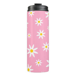 Roze Daisy Thermal Tumbler Thermosbeker
