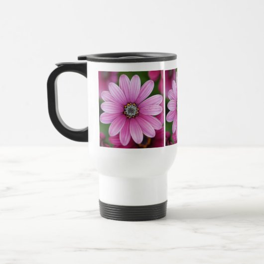 Roze Daisy Travel Mug Reisbeker (Links)