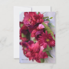 Roze Daisy & Tulp Krans Notitiekaartje