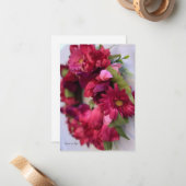  Roze Daisy & Tulp Krans Notitiekaartje (Voorkant / Achterkant in situ)