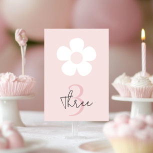 Roze Daisy Verjaardag – Elegant Bloemenfeest Kaart