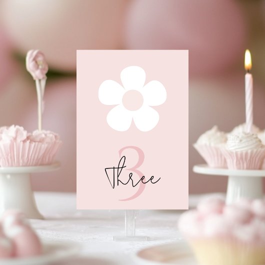 Roze Daisy Verjaardag – Elegant Bloemenfeest Kaart