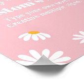 Roze Daisy Verjaardagsfeest Tafelbord Poster (Hoek)