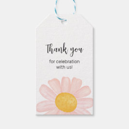 Roze Daisy Verjaardagsgunst Tags, kleine Daisy dan Cadeaulabel