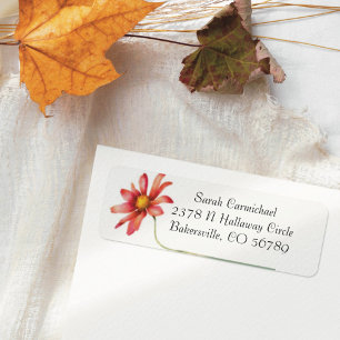 Roze Daisy Waterverf retouradres Etiket