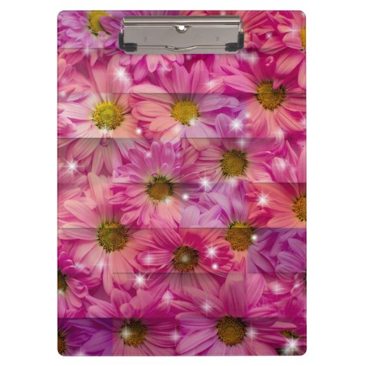 Roze Daisy Weave Klembord (Voorkant)