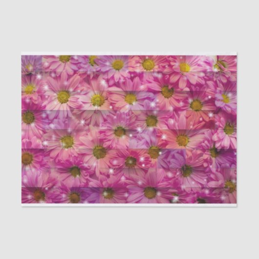 Roze Daisy Weave Tissuepapier (Voorkant)