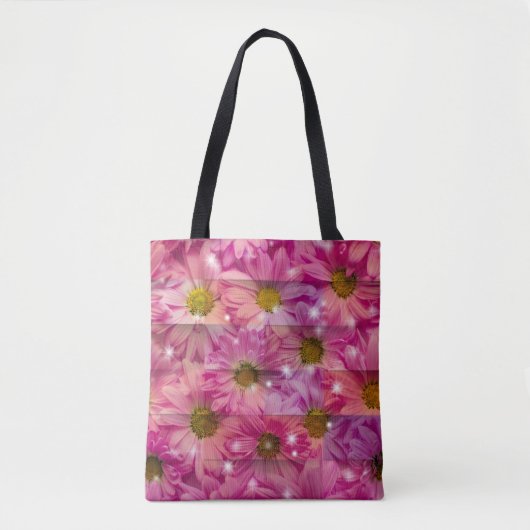 Roze Daisy Weave Tote Bag (Voorkant)