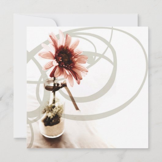 Roze Daisy Wedding Uitnodiging (Achterkant)