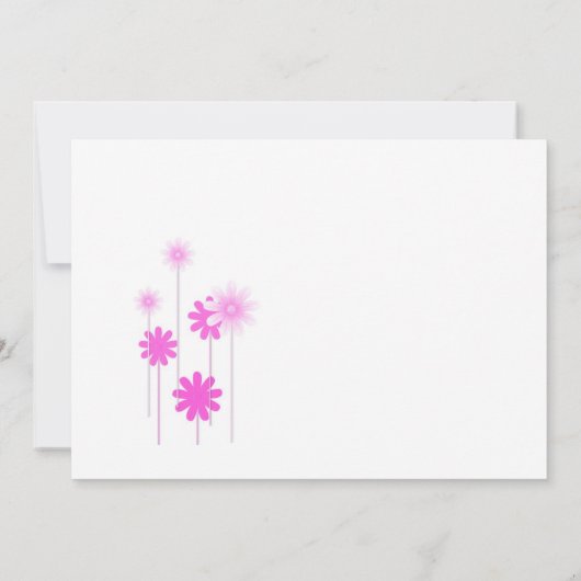 Roze Daisy Wedding Uitnodiging (Achterkant)