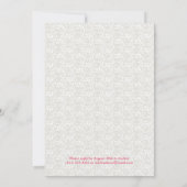 Roze Daisy White Lace First Community Invitation Kaart (Achterkant)
