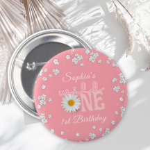 Roze Daisy Wild One 1e Verjaardag