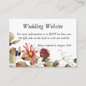 Roze Daisy Wildflower Waterverf Bloemen Informatiekaartje (Voorkant)